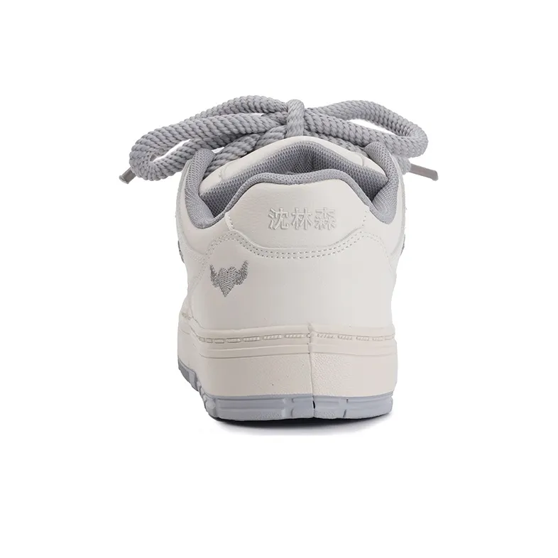 Shen Linsen Skateboard Shoes Women's Low Top White-5