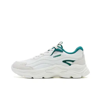 QIAODAN Cushioned Slip Resistant Low Top Running Shoes Men's Birch White