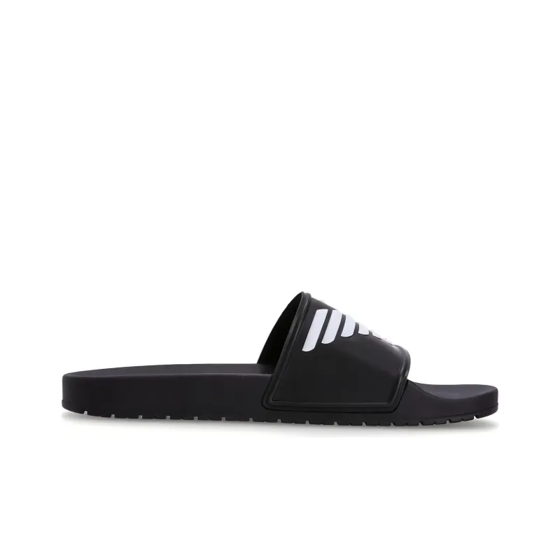 EMPORIO ARMANI Logo-embossed Ridged-sole Slides-1