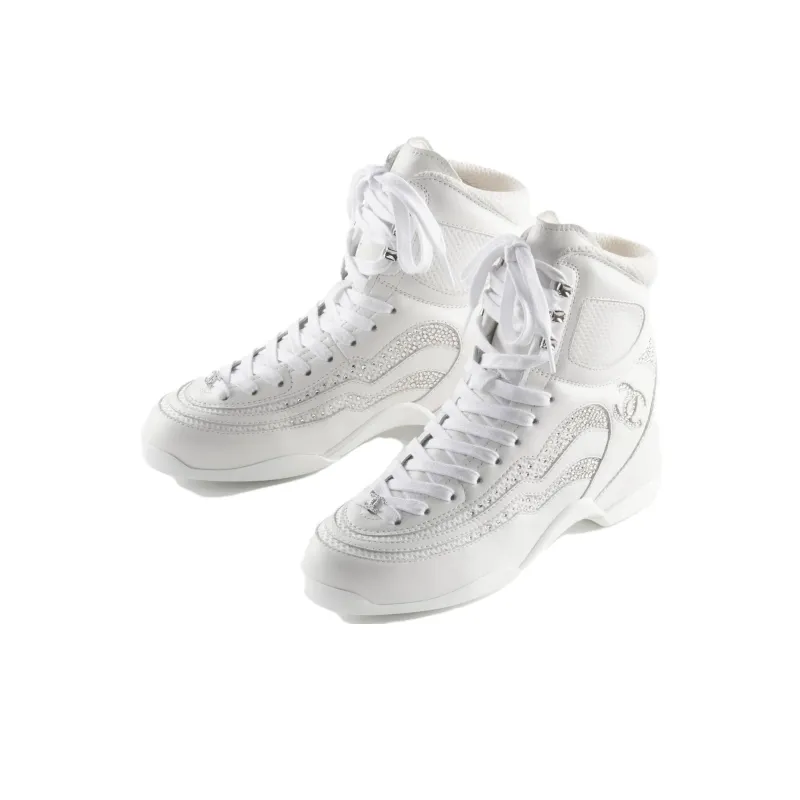 CHANEL Cushioning Wear-Resistant High-Top Casual Shoes Women's White-2