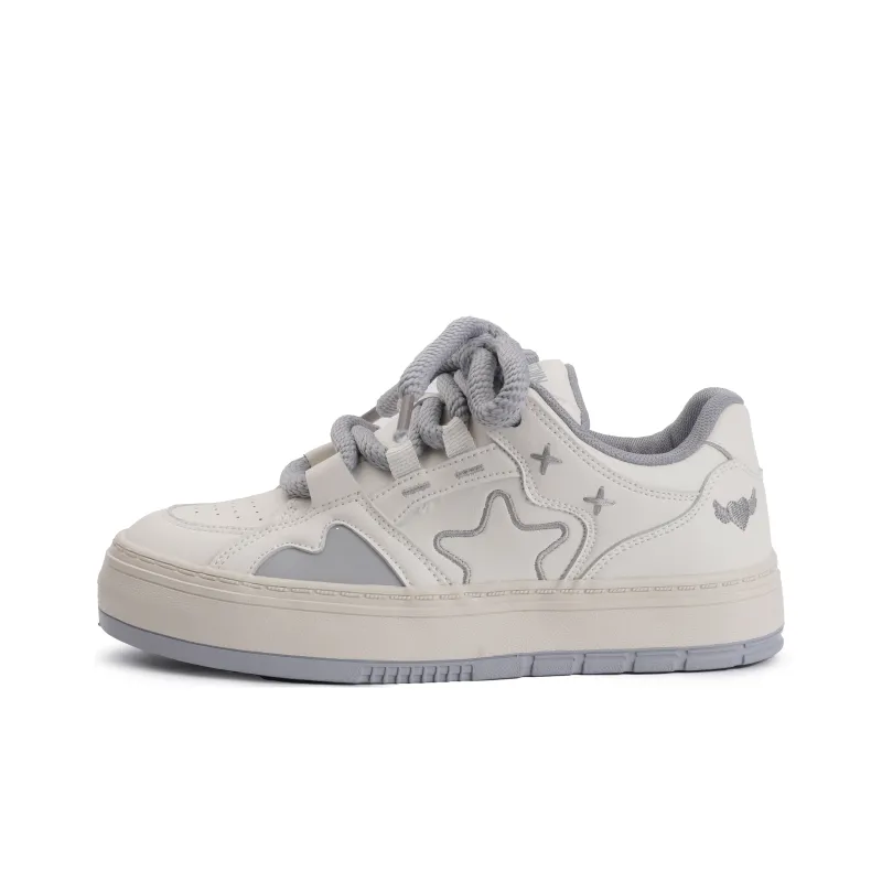 Shen Linsen Skateboard Shoes Women's Low Top White-0
