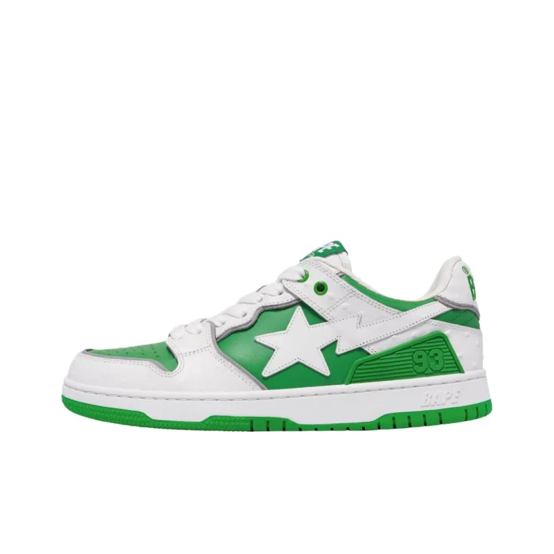 BAPE A BATHING APE Sk8 Sta #1 Ostrich Pack White Black-0