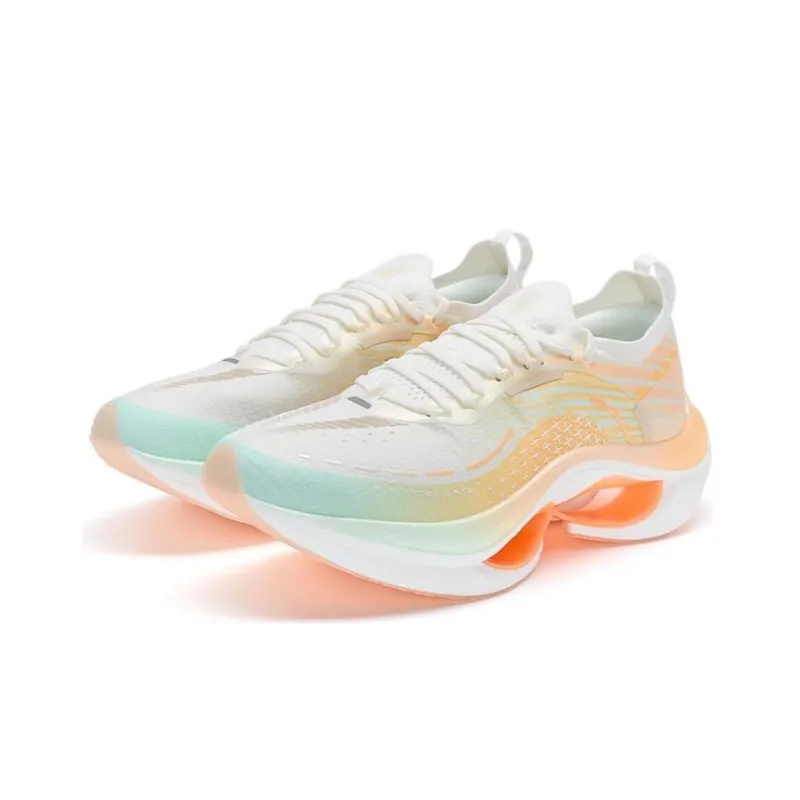 XTEP Cushioning Spin PRO Cushioning, Wear Resistant Low Top Running Shoes Women's White Orange-2