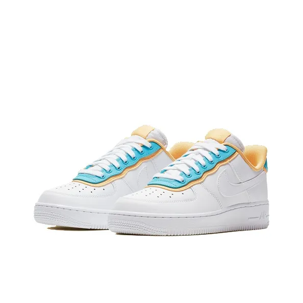 Nike Air Force 1 Low Se White Light Blue Fury Topaz Gold Women's-2