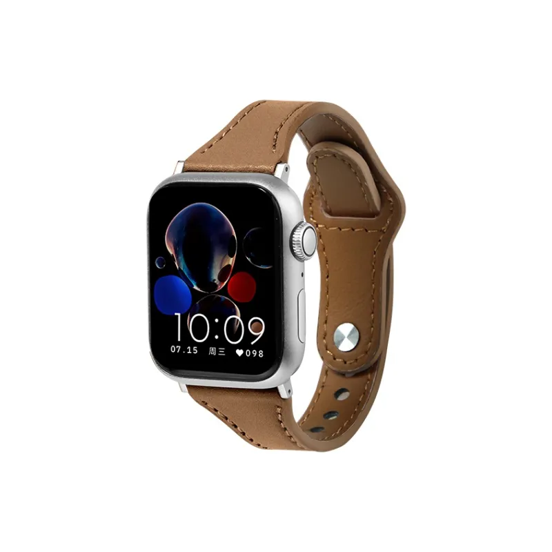 SHIRUI Small Round Pendant Accessories Genuine Leather Strap Watch Bands 38/40/45/ Unisex-43