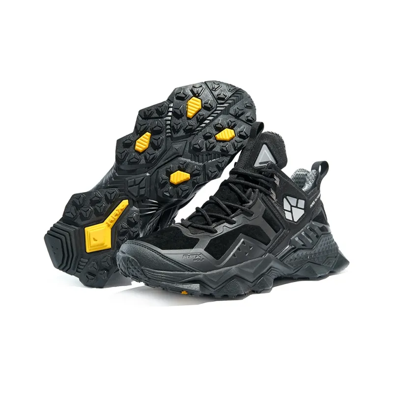 RAX Water Resistant Low Top Hiking Shoes Men's Pure Black-4