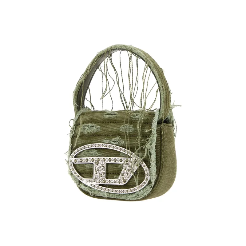 DIESEL Cotton With Cow Leather Handbag Extra Small Women's Green-1