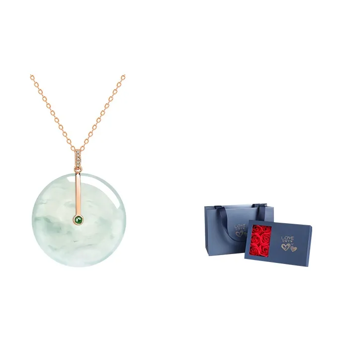 With The Heart Of The Jade Glutinous Jade Jadeite Necklaces Women's-10