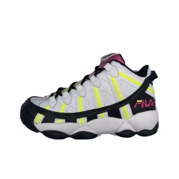 FILA Spaghetti Stackhouse Cushioning, Wear Resistant Mid Top Casual Shoes Men's White