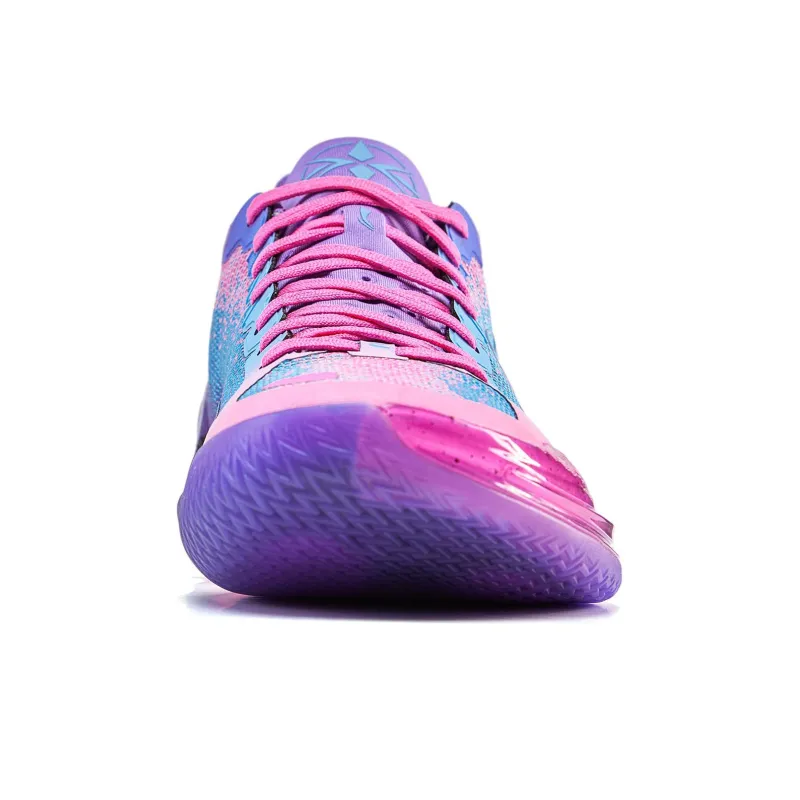 LiNing Blade 4V2 Cushioning Slip Resistant Lightweight Rebound Low Top Performance Basketball Shoes Men's Blue Purple-3