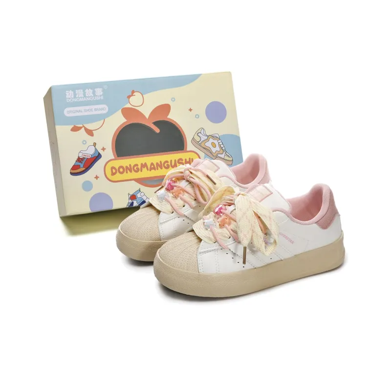 Anime Story Low Top Skateboard Shoes Women's-5