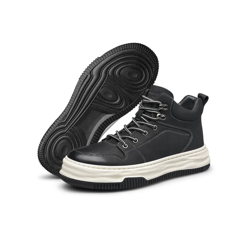ZRO Shock Absorbers High Top Skateboard Shoes 3.5cm Men's Black-3