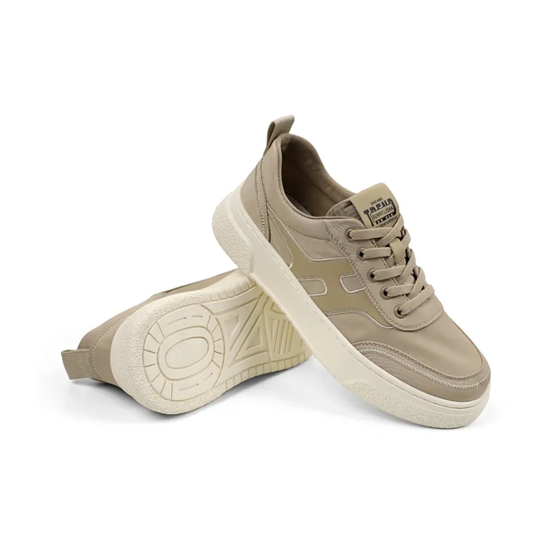 QIAONAI Anti Slip Wear Resistant Low Top Skateboard Shoes Men's Yellow-4