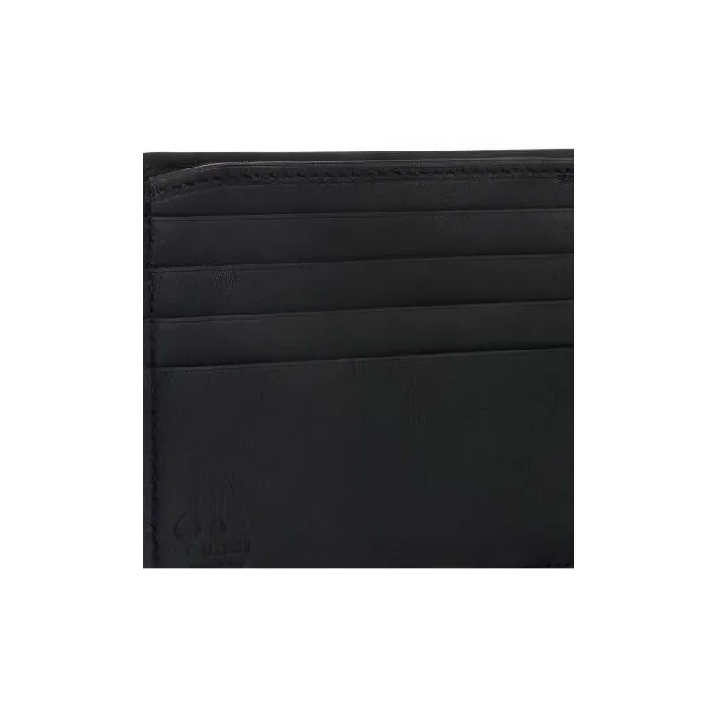 GUCCI Leather Wallet Men's Black-5
