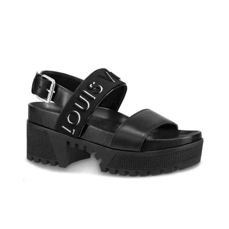 LOUIS VUITTON Laureate Platform Sandals 'Black' Women's-1