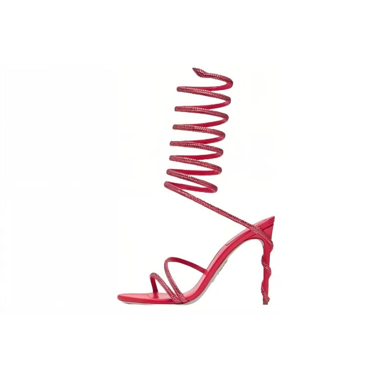 RENE CAOVILLA One Strap Sandals 10.5cm Women's Red-0