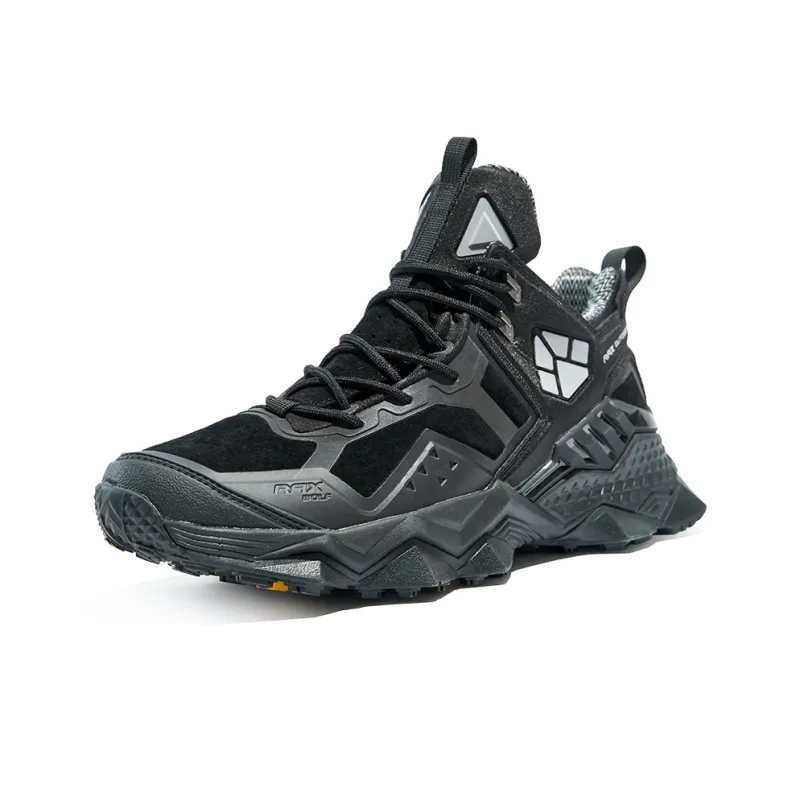 RAX Water Resistant Low Top Hiking Shoes Men's Pure Black-1
