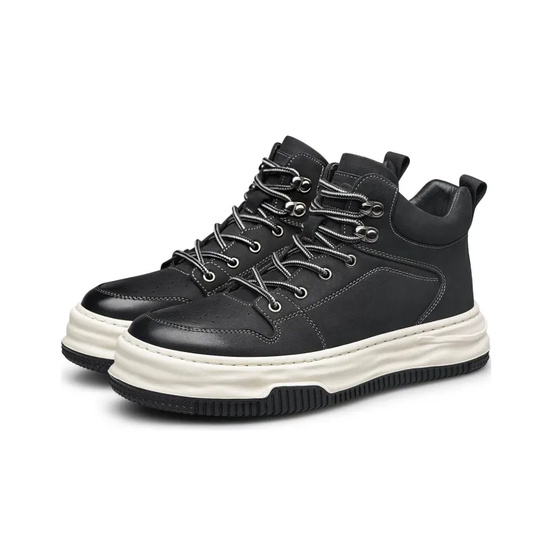 ZRO Shock Absorbers High Top Skateboard Shoes 3.5cm Men's Black-2