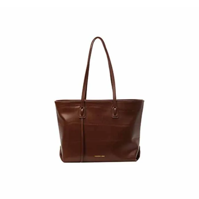 ALOENEY Tote Bag, Shopping Bag, Shoulder Bag PU Women's Black/Brown-4