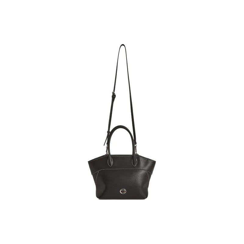 Cthulhu Cow Leather Smiley Face Tote Shoulder Bag Crossbody Bag Handbag Medium Size Women's Brown/Black-8