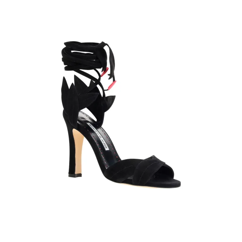 MANOLO BLAHNIK One Strap Sandals 10.5cm Women's Black-3