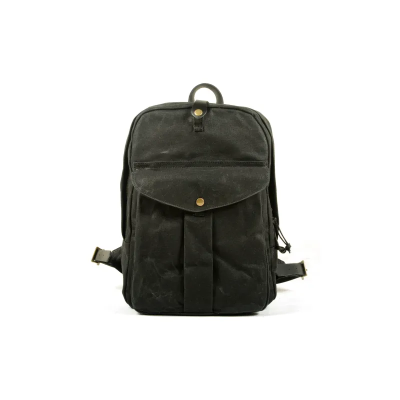 PULUWIRR Cow Leather Canvas Backpack For Men Regular Unisex Khaki Army Green Black Gray Green-4