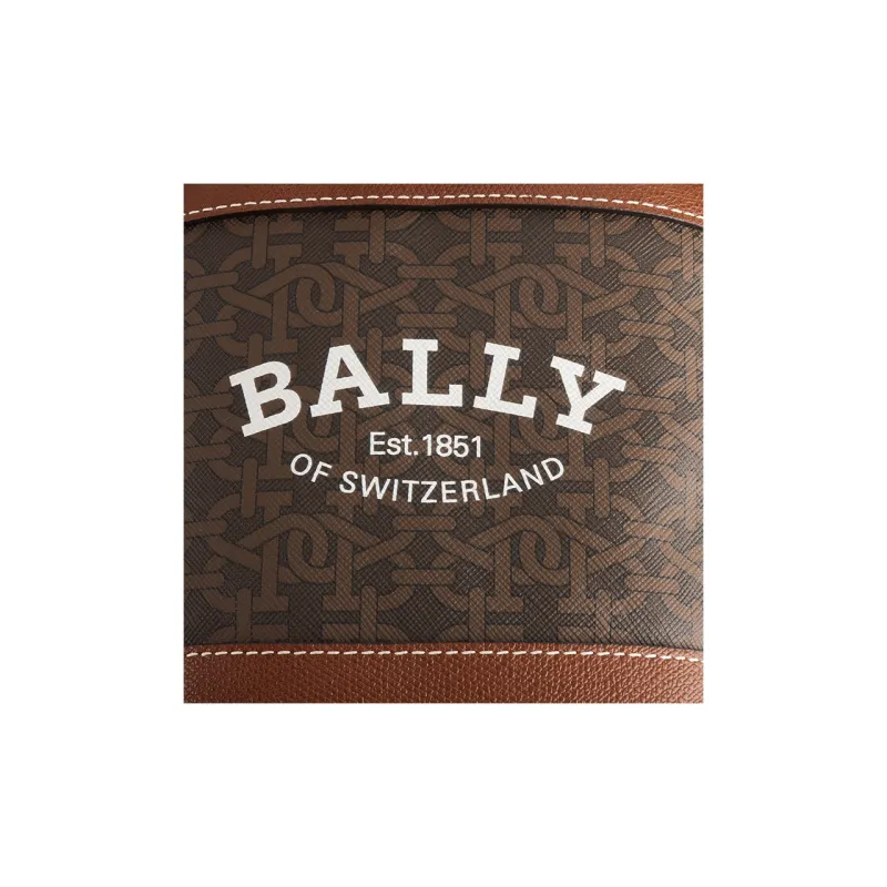 BALLY CLEOH Canvas Leather Bucket Bags Crossbody Bag, Shoulder Bag Women's Brown-4