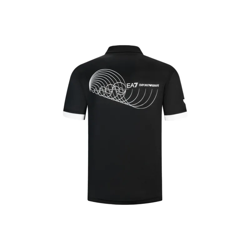 EMPORIO ARMANI EA7 SS24 Polo Shirt Men's Black-1