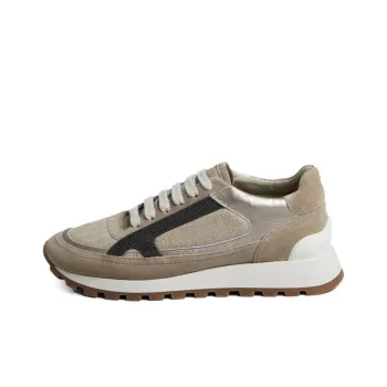 Brunello Cucinelli Monili Embellished Panelled Lace Up Sneakers Women's