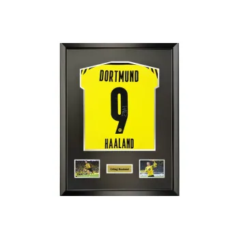 Three For 21-22 Borussia Dortmund Haaland Signed Soccer Apparel Jersey Includes SA Certificate