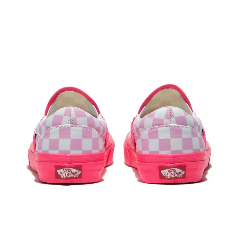 Vans Slip on Customs Neon 'Pink Checkerboard'-3