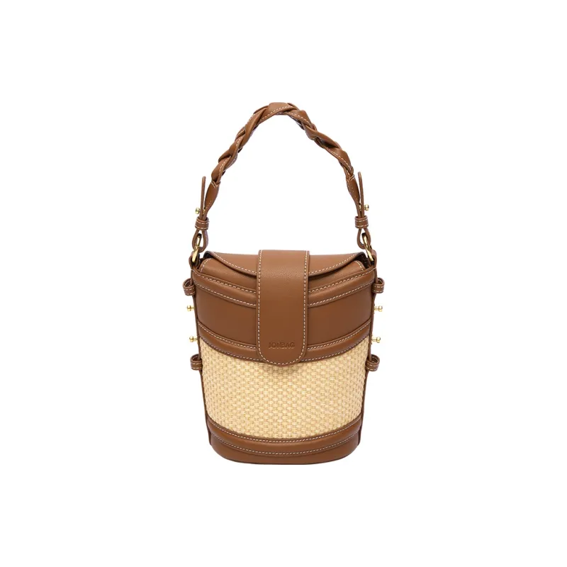 JONBAG Synthetic Leather Bucket Bag Shoulder Bag, Crossbody Bag, Handbag Regular Women's Honey Brown-1