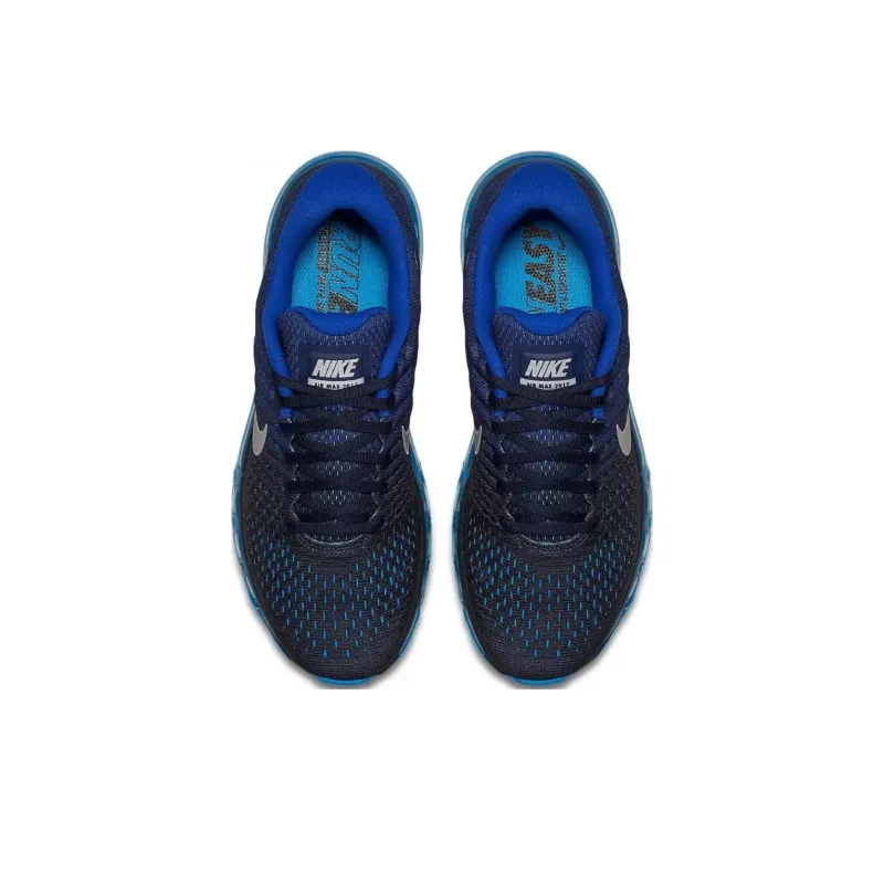 Nike Air Max 2017 Cushioning, Wear Resistant Low Top Running Shoes Men's Blue Black-2