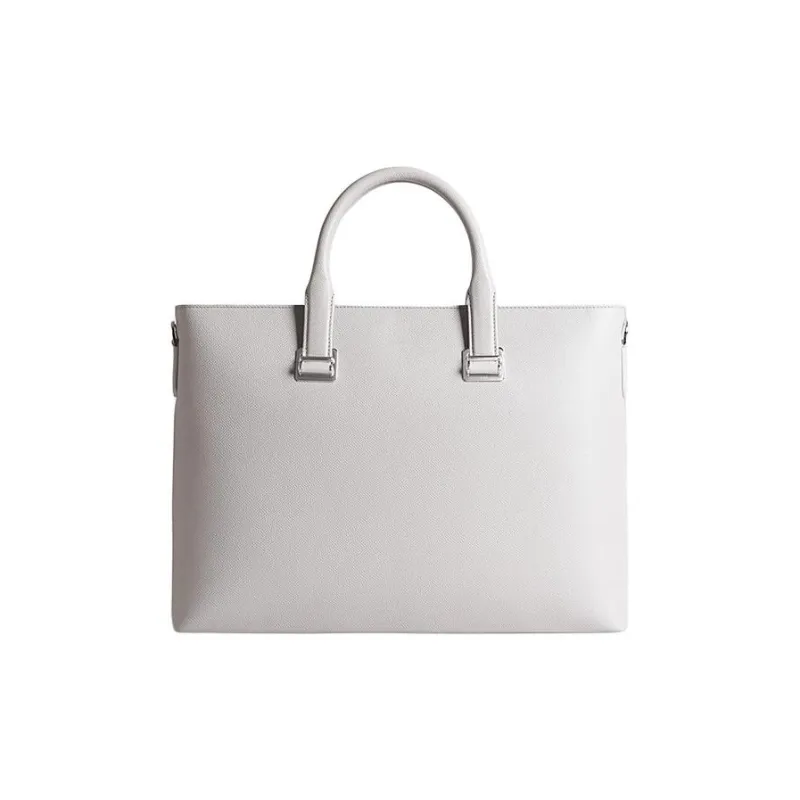 Dunhill Cow Leather Briefcase Shoulder Bag Crossbody Bag Handbag Medium Size Men's White-1