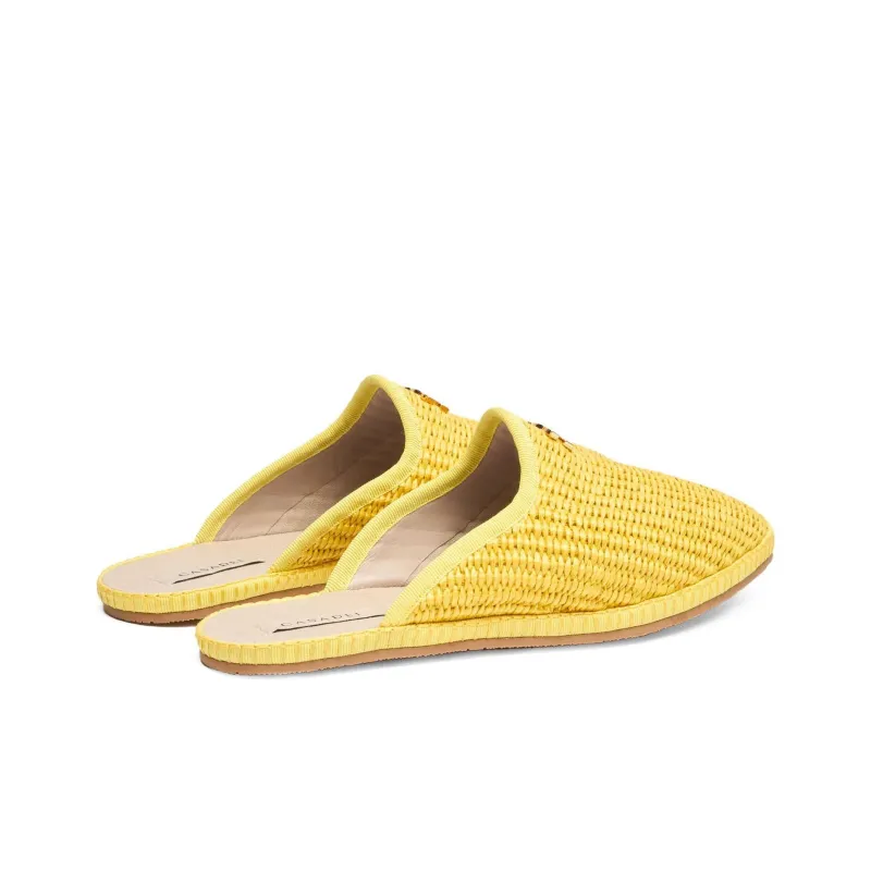 Casadei Capalbio Raffia Slippers-3