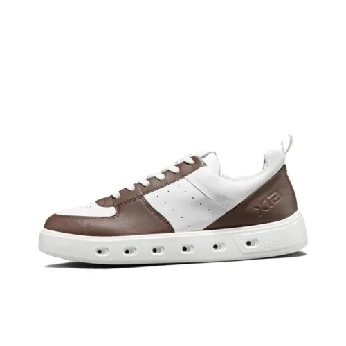 Ecco Skateboard Shoes Men Low-Top White/Brown