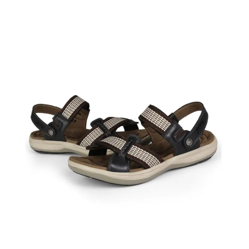 JIEPU Beach Sandals Unisex Black/Brown/Khaki-2