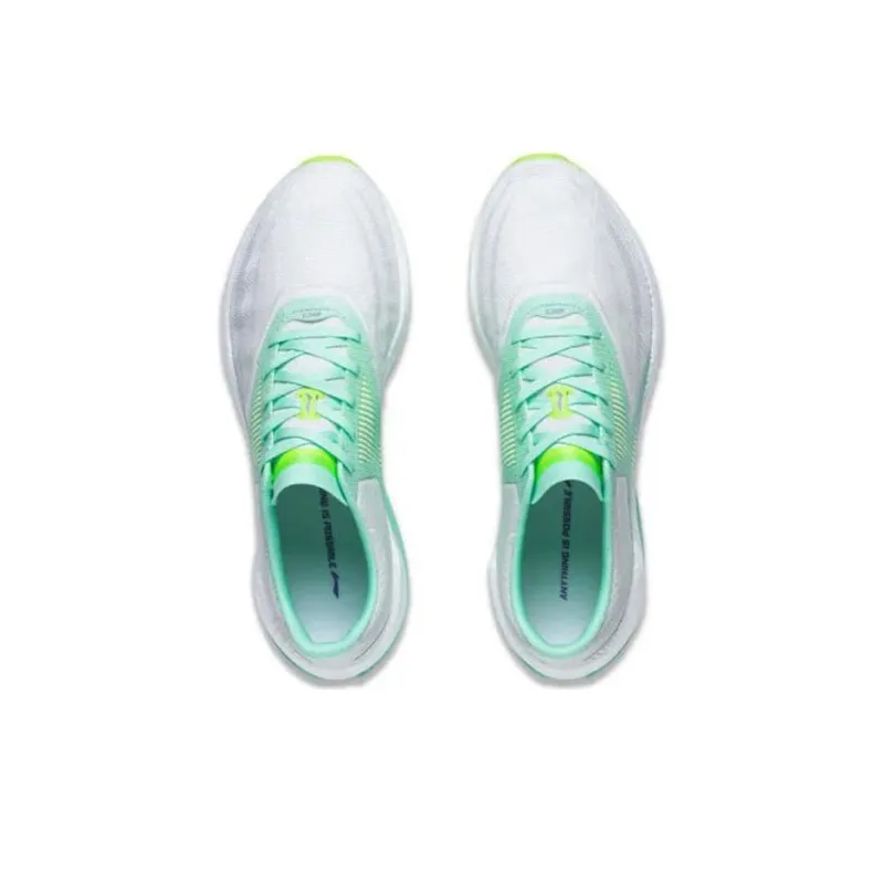 LiNing Super Light 20 Anti Slip Wear Resistant Low Top Running Shoes Men's White Green-3