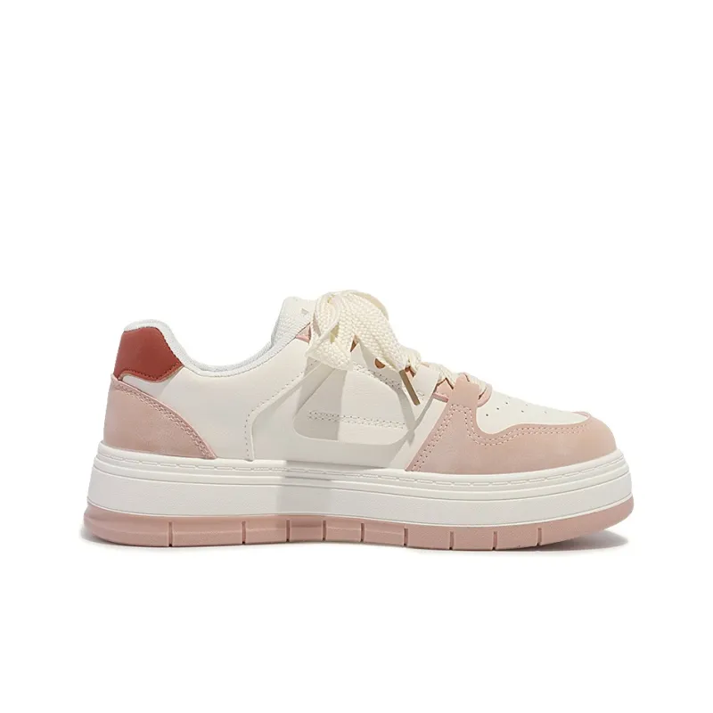 Shen Linsen Thermal Slip Resistant And Abrasion Resistant Low Top Skateboard Shoes Women's Beige Pink-1