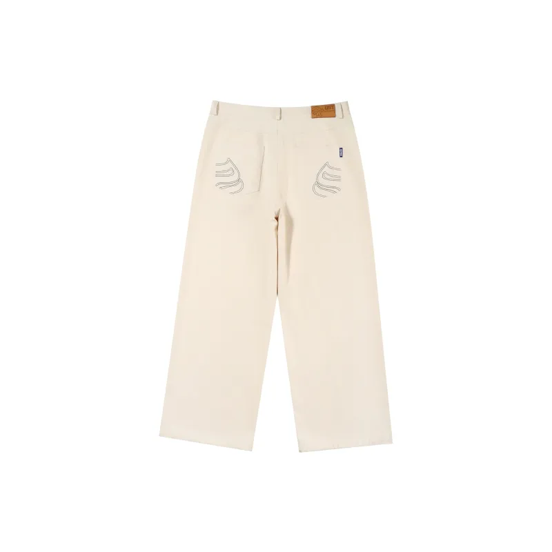 QISENYAR Casual Pants Unisex Apricot-1