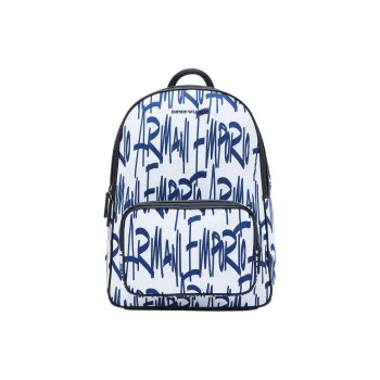 ARMANI EXCHANGEAE Fabric Backpack Men's Blue & White