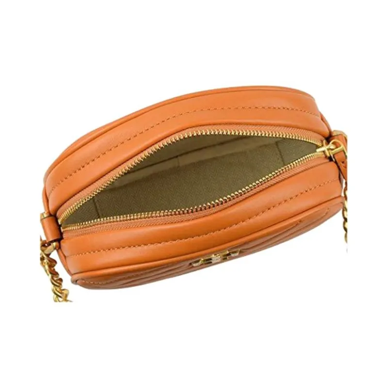 TORY BURCH Kira Leather Camera Bag, Shoulder Bag, Crossbody Bag Small Size Women's Orange-2