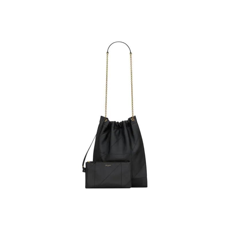 SAINT LAURENT Jamie Lambskin Handbag Shoulder Bag Women's Black-4