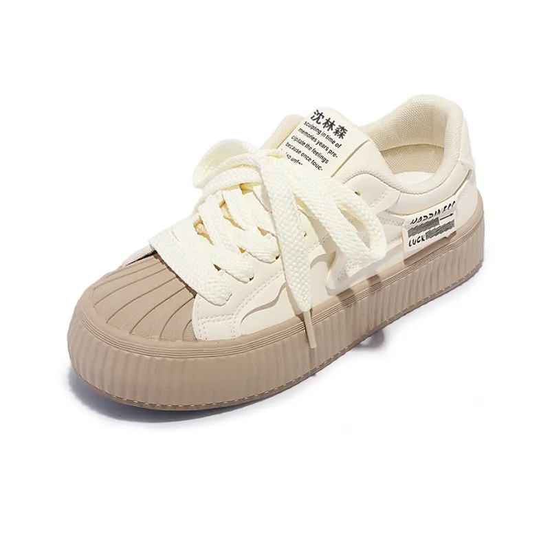 Shen Linsen Abrasion Resistant Slip Resistant Low Top Canvas Shoes Women's Beige Apricot-2