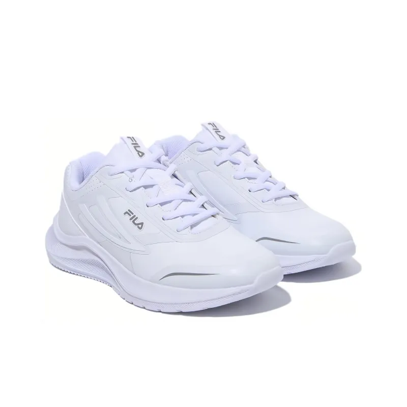 FILA Cushioning, Wear Resistant Low Top Running Shoes Unisex White Korean Style-2