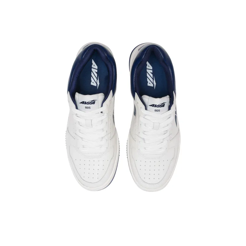 AVIA 805 Series Slip Resistant Low Top Skateboard Shoes Men's White Blue-3