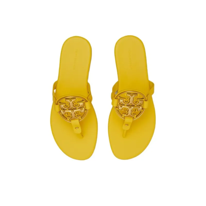 TORY BURCH Miller Soft Logo-plaque Leather Slides-3