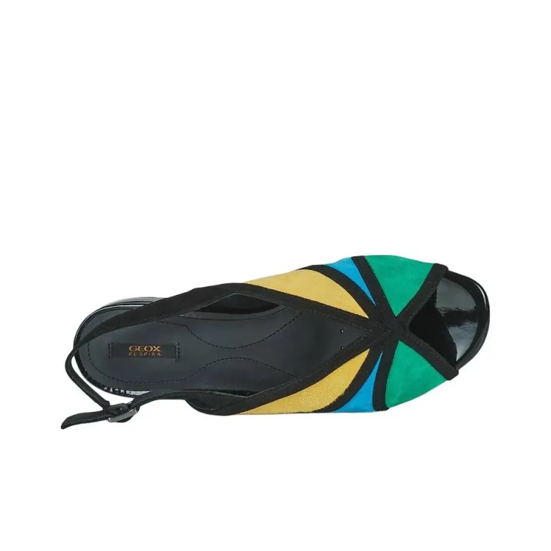 GEOX One Strap Sandals 0.5cm Women's Yellow Blue Green-5