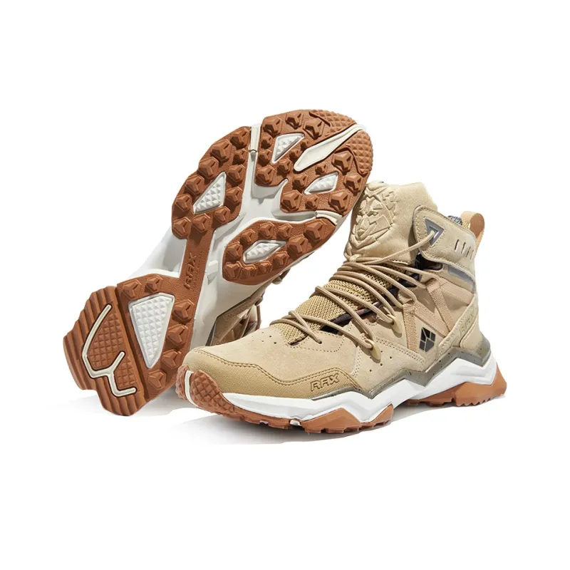 RAX Water Resistant High Top Hiking Shoes Men's Khaki-4
