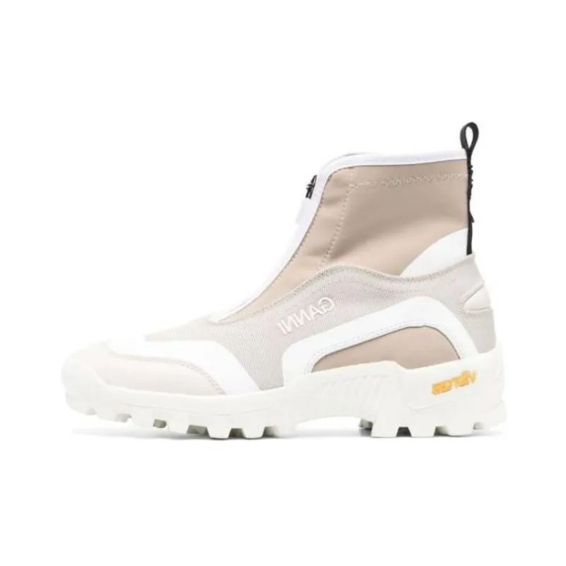 GANNI Slip Resistant High Top Casual Shoes Women's Beige-0